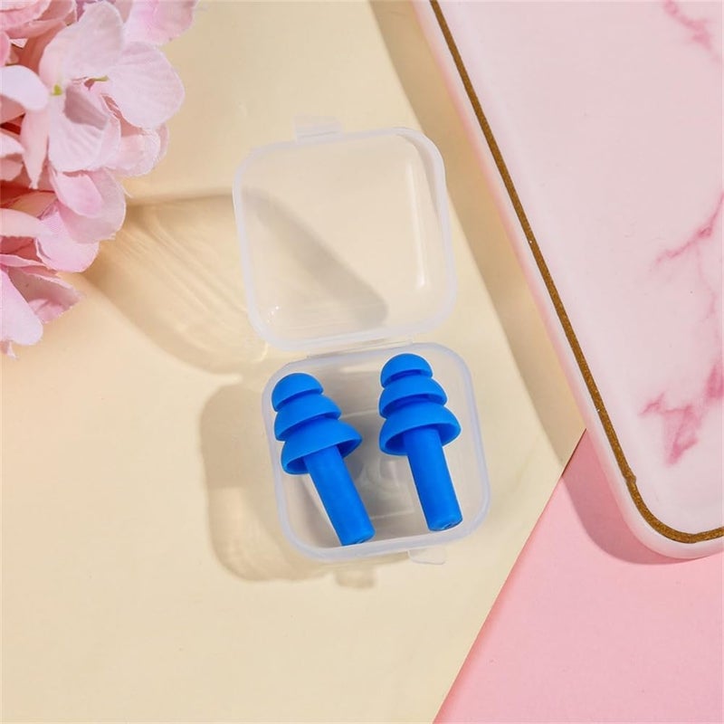 EYAKEG Swimming Earplugs, 6 Pair - Comfortable, Waterproof, Reusable Silicone Ear Plugs for Swimming, Snorkeling, Showering, Surfing and Bathing (Blue) - Image 3